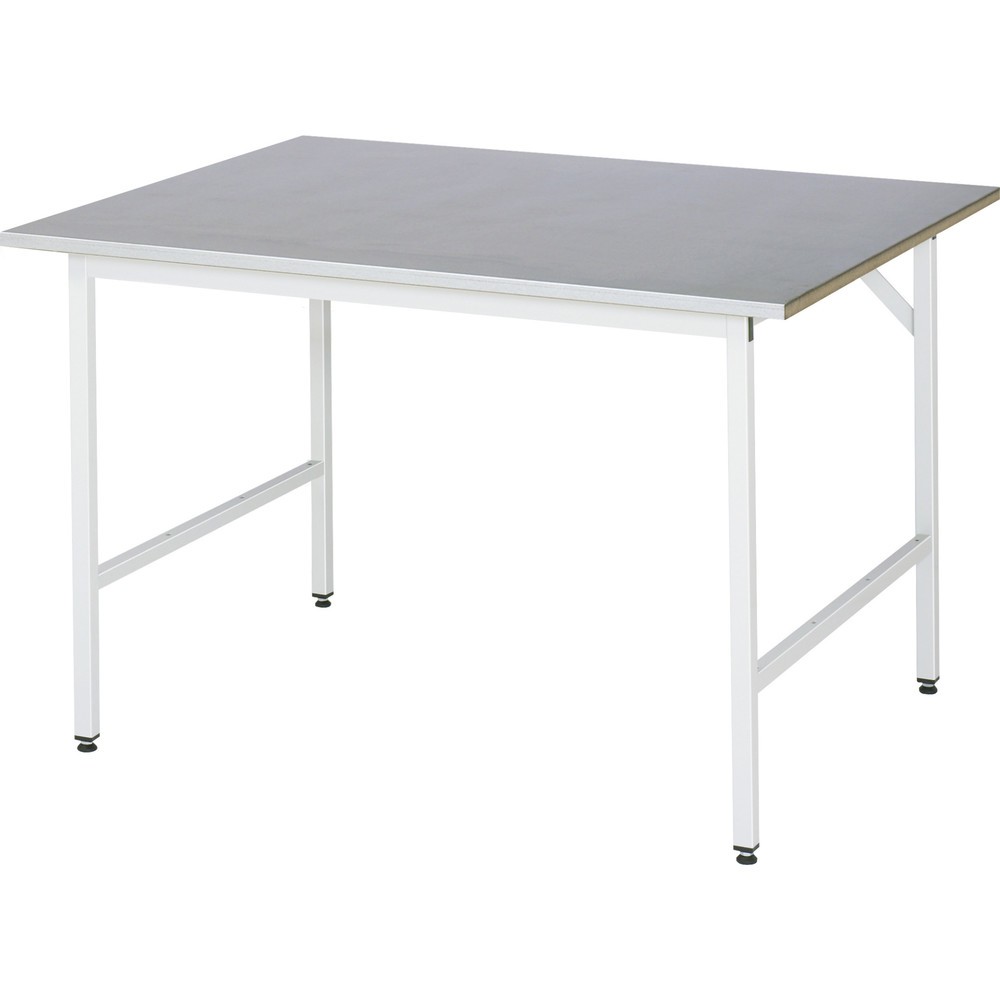 Immagine del prodotto n. 1: Tavolo da lavoro RAU regolabile in altezza serie JERRY, AxLxP 800-850 x 1.250 x 1.000 mm, piano di lavoro con rivestimento in lamiera d’acciaio inox