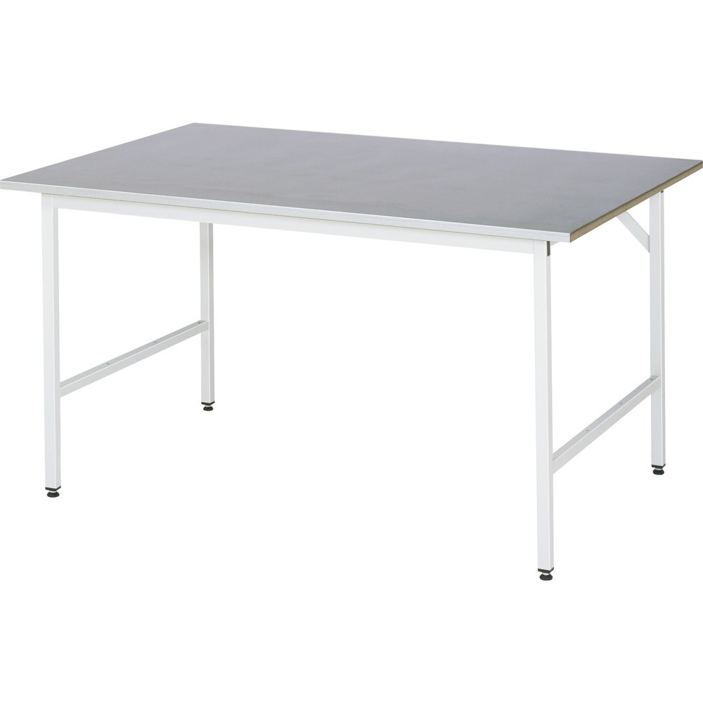 Immagine del prodotto n. 1: Tavolo da lavoro RAU regolabile in altezza serie JERRY, AxLxP 800-850 x 1.500 x 1.000 mm, piano di lavoro con rivestimento in lamiera d’acciaio inox
