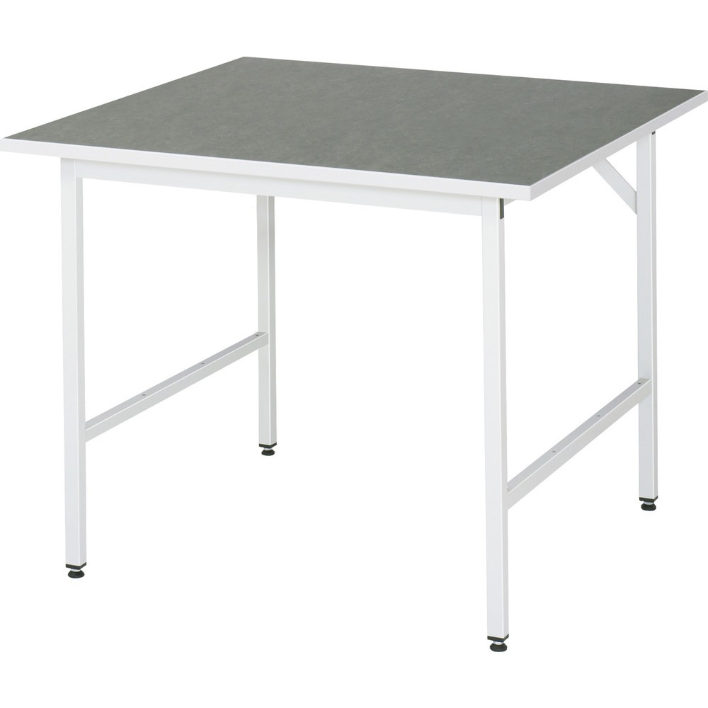 Immagine del prodotto n. 1: Tavolo da lavoro RAU regolabile in altezza serie JERRY, AxLxP 800-850 x 1.000 x 1.000 mm, piano di lavoro con rivestimento universale/in linoleum