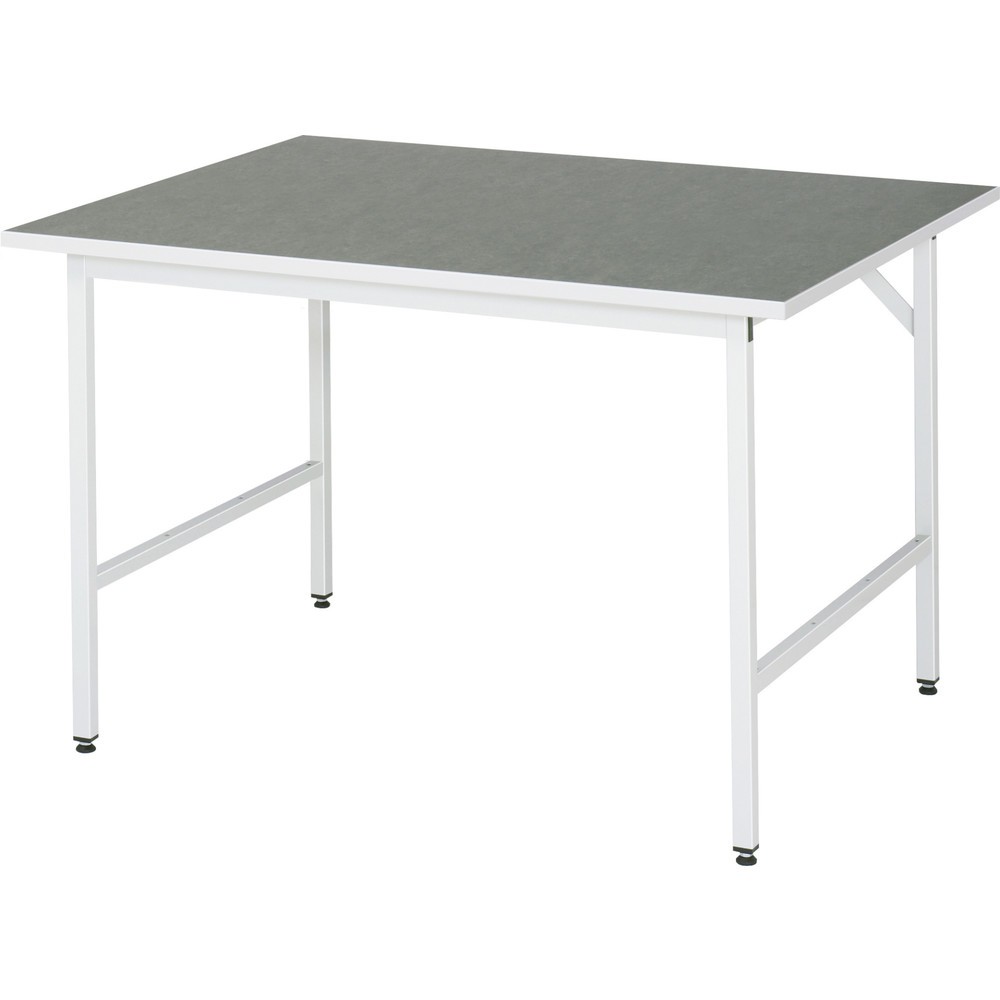 Immagine del prodotto n. 1: Tavolo da lavoro RAU regolabile in altezza serie JERRY, AxLxP 800-850 x 1.250 x 1.000 mm, piano di lavoro con rivestimento universale/in linoleum