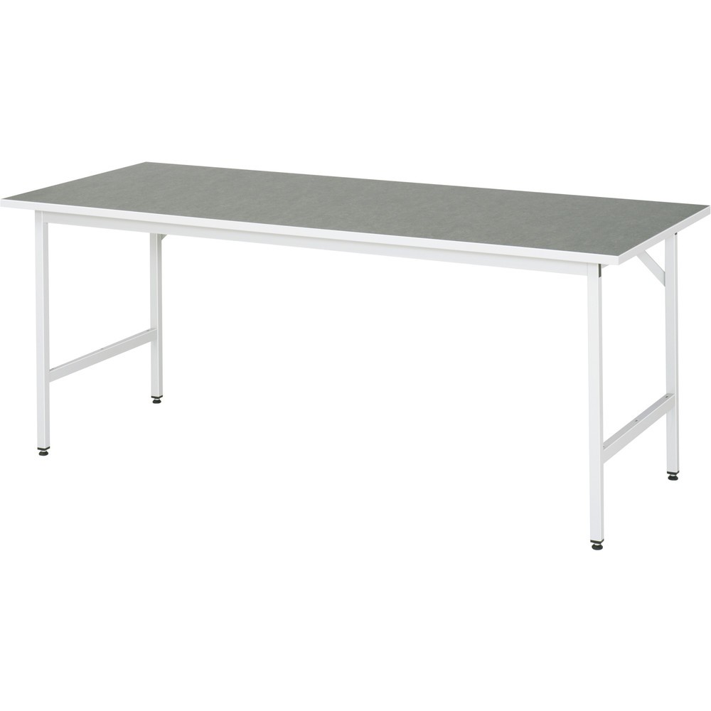 Immagine del prodotto n. 1: Tavolo da lavoro RAU regolabile in altezza serie JERRY, AxLxP 800-850 x 2.500 x 800 mm, piano di lavoro con rivestimento universale/in linoleum