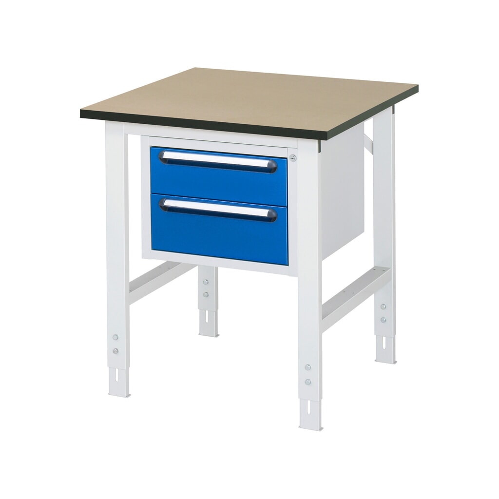 Tavolo da lavoro RAU regolabile in altezza serie TOM, AxLxP 760-1.080 x 750 x 800 mm, 2 cassetti, piano di lavoro in MDF Immagine del prodotto: Tavolo da lavoro RAU regolabile in altezza serie TOM, AxLxP 760-1.080 x 750 x 800 mm, 2 cassetti, piano di lavoro in MDF
