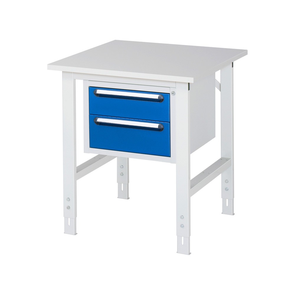 Immagine del prodotto n. 1: Tavolo da lavoro RAU regolabile in altezza serie TOM, AxLxP 760-1.080 x 750 x 800 mm, 2 cassetti, piano di lavoro con rivestimento in melamina