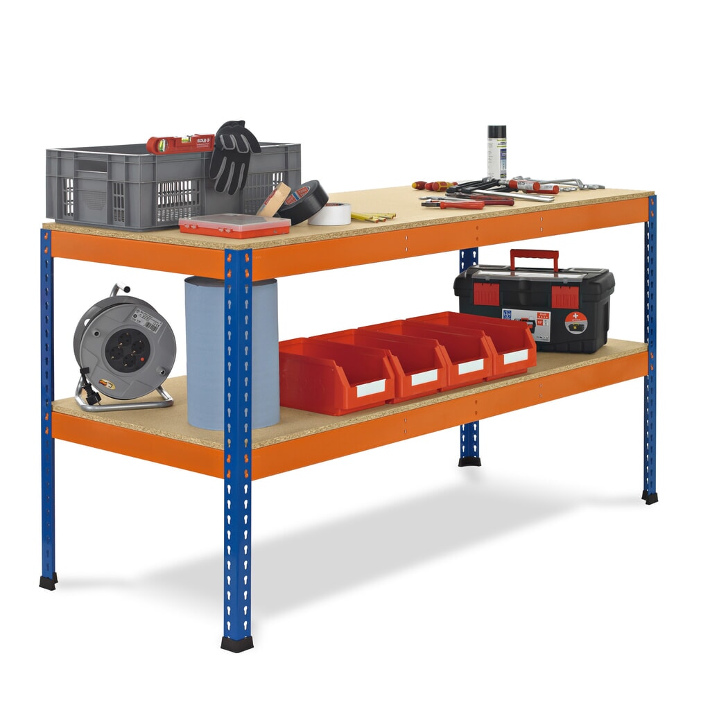 Tavolo da lavoro SCHULTE con 2 pannelli di truciolato, AxLxP 990 x 1.536 x 621 mm Immagine del prodotto: Tavolo da lavoro SCHULTE con 2 pannelli di truciolato, AxLxP 990 x 1.536 x 621 mm