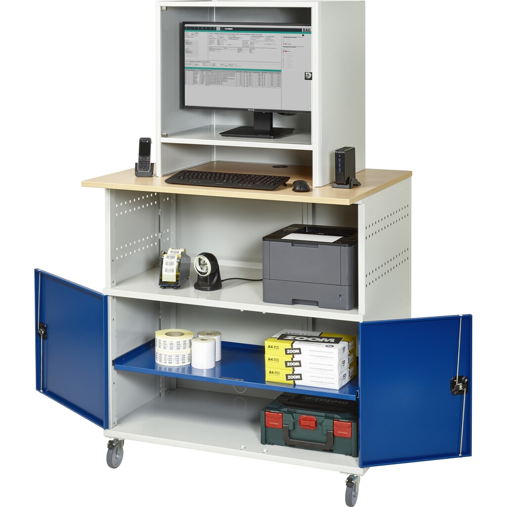 Tavolo per computer RAU con alloggiamento monitor, mobile Immagine del prodotto: Tavolo per computer RAU con alloggiamento monitor, mobile