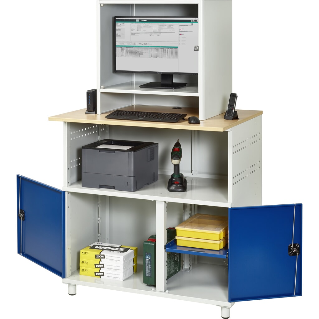 Tavolo per computer RAU con alloggiamento monitor, fisso Immagine del prodotto: Tavolo per computer RAU con alloggiamento monitor, fisso