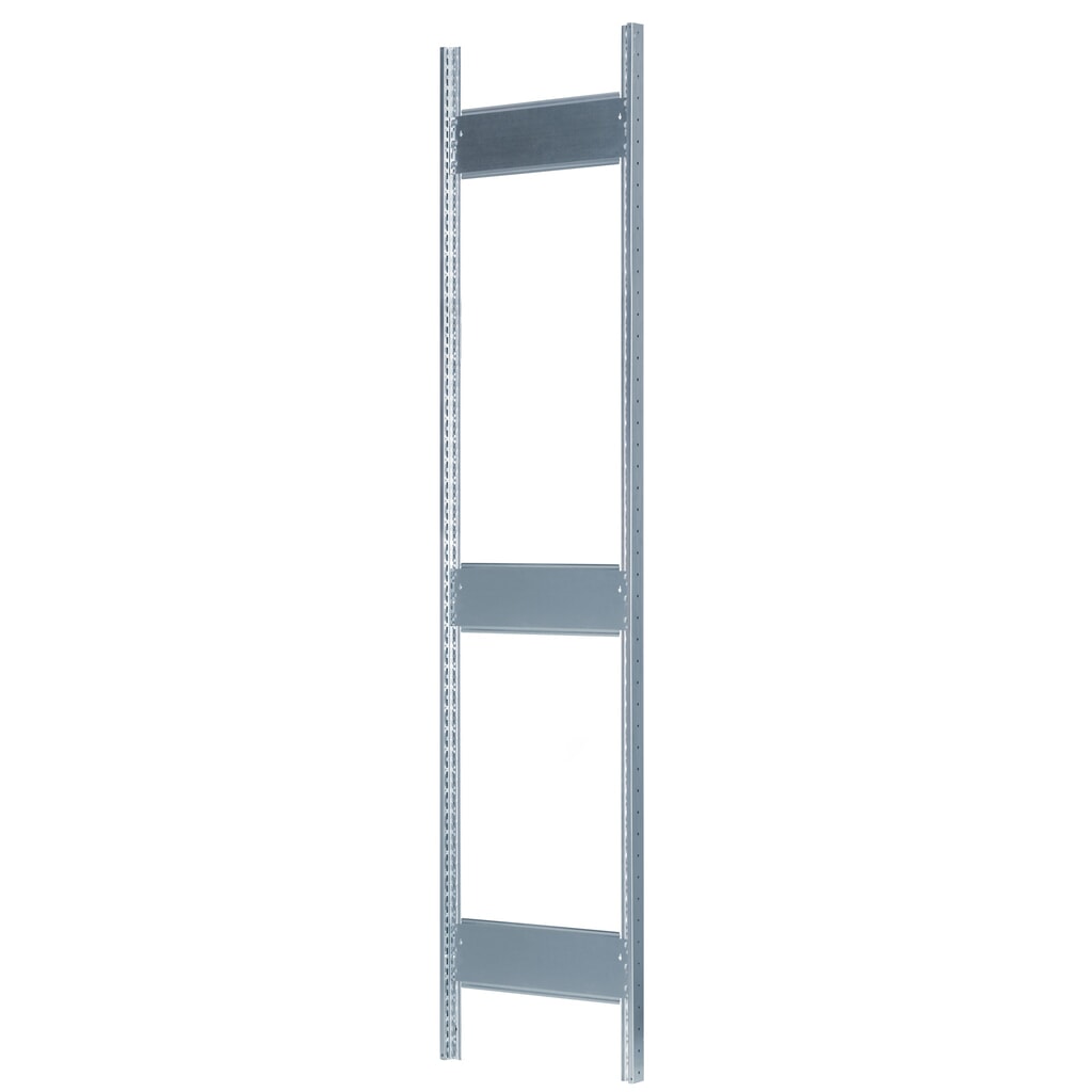 Telaio con profilo a T MULTIplus per scaffalature a ripiani SCHULTE, zincato, premontato, 3 ripiani di profondità, HxD 2.000 x 400 mm Immagine del prodotto: Telaio con profilo a T MULTIplus per scaffalature a ripiani SCHULTE, zincato, premontato, 3 ripiani di profondità, HxD 2.000 x 400 mm