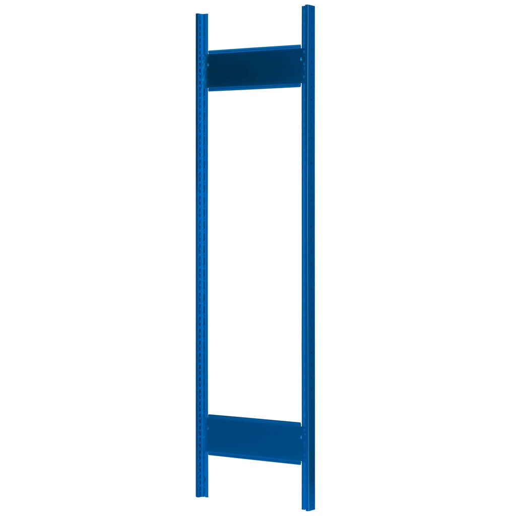 Telaio con profilo a T MULTIplus per scaffalature a ripiani SCHULTE, blu genziana, premontato, 2 ripiani di profondità, HxD 2.000 x 500 mm Immagine del prodotto: Telaio con profilo a T MULTIplus per scaffalature a ripiani SCHULTE, blu genziana, premontato, 2 ripiani di profondità, HxD 2.000 x 500 mm