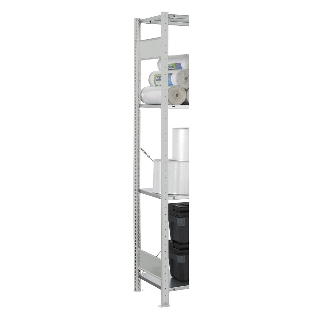 Immagine del prodotto n. 2: Telaio con profilo a T MULTIplus per scaffalature a ripiani SCHULTE, grigio chiaro, premontato, 2 ripiani di profondità, HxD 2.000 x 500 mm