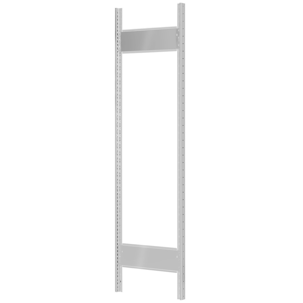Immagine del prodotto: Telaio con profilo a T MULTIplus per scaffalature a ripiani SCHULTE, grigio chiaro, premontato, 2 ripiani di profondità, HxD 2.000 x 500 mm