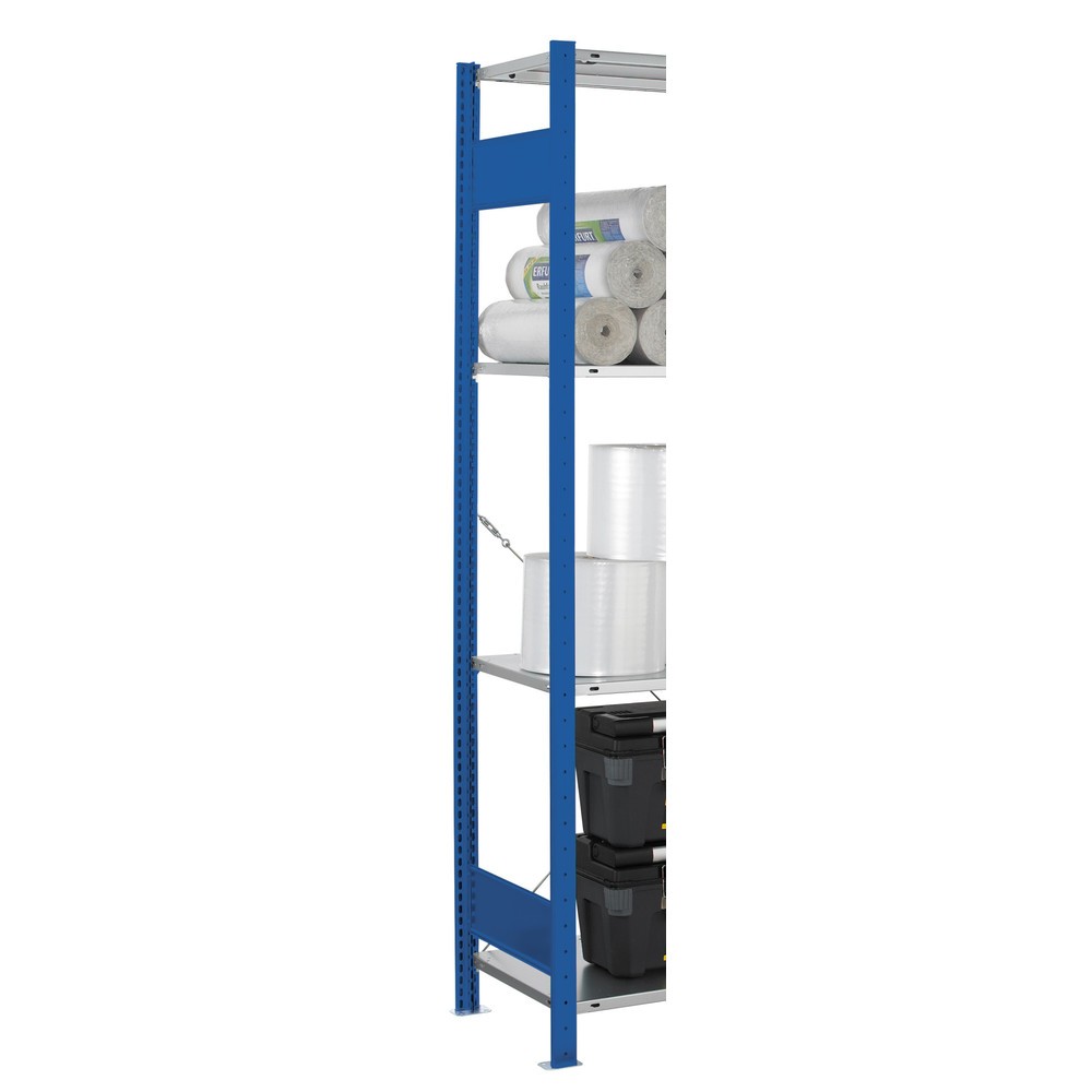 Immagine del prodotto n. 2: Telaio con profilo a T MULTIplus per scaffalature a ripiani SCHULTE, blu genziana, premontato, 2 ripiani di profondità, HxD 2.000 x 600 mm
