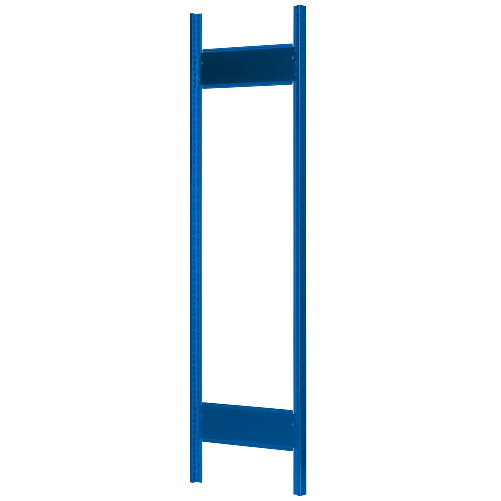 Immagine del prodotto: Telaio con profilo a T MULTIplus per scaffalature a ripiani SCHULTE, blu genziana, premontato, 2 ripiani di profondità, HxD 2.000 x 600 mm