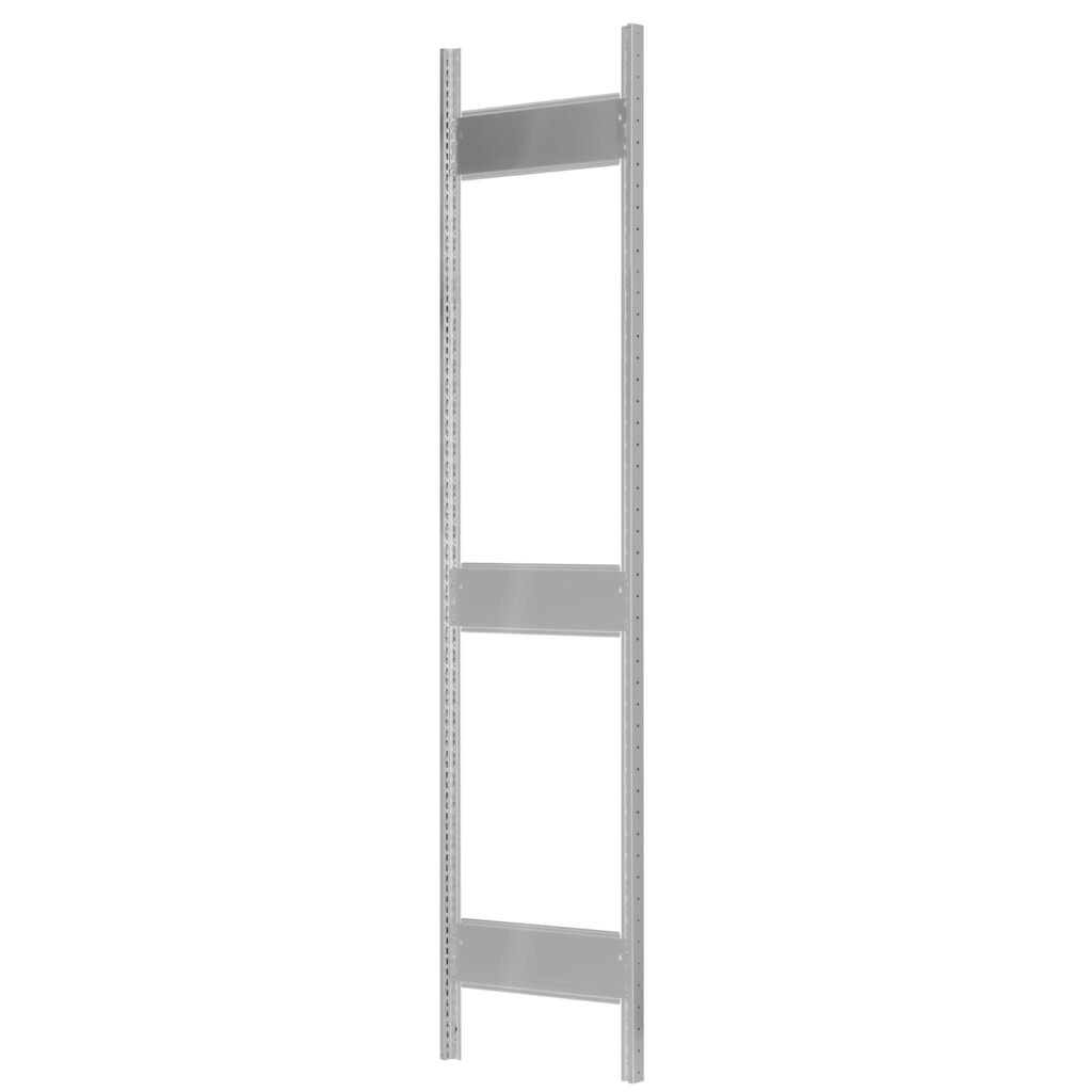 Immagine del prodotto: Telaio con profilo a T MULTIplus per scaffalature a ripiani SCHULTE, grigio chiaro, premontato, 3 ripiani di profondità, HxD 2.500 x 600 mm