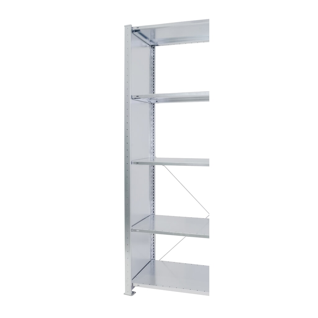 Telaio in lamiera piena con profilo a T MULTIplus per scaffalature a ripiani SCHULTE, zincato, premontato, HxD 2.000 x 300 mm Immagine del prodotto n. 2: Telaio in lamiera piena con profilo a T MULTIplus per scaffalature a ripiani SCHULTE, zincato, premontato, HxD 2.000 x 300 mm