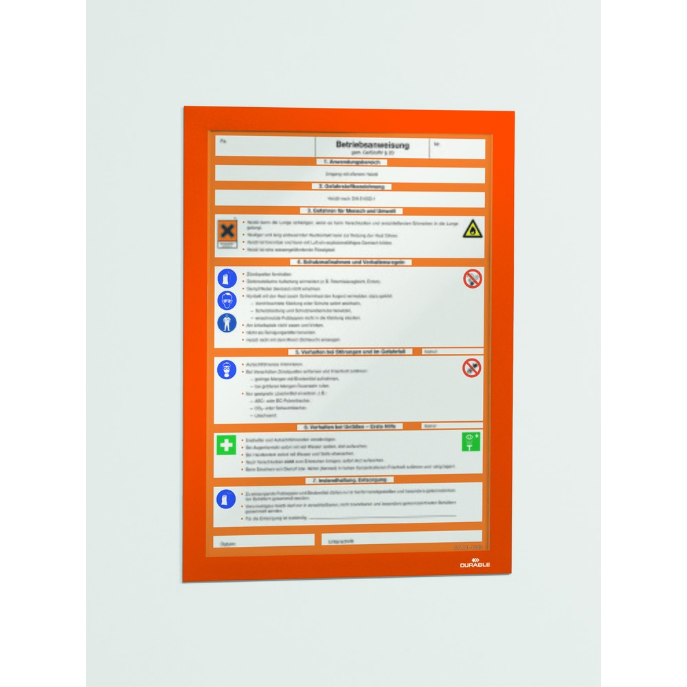 Immagine del prodotto n. 7: Telaio informativo DURAFRAME® DURABLE, autoadesivo, DIN A4, arancione