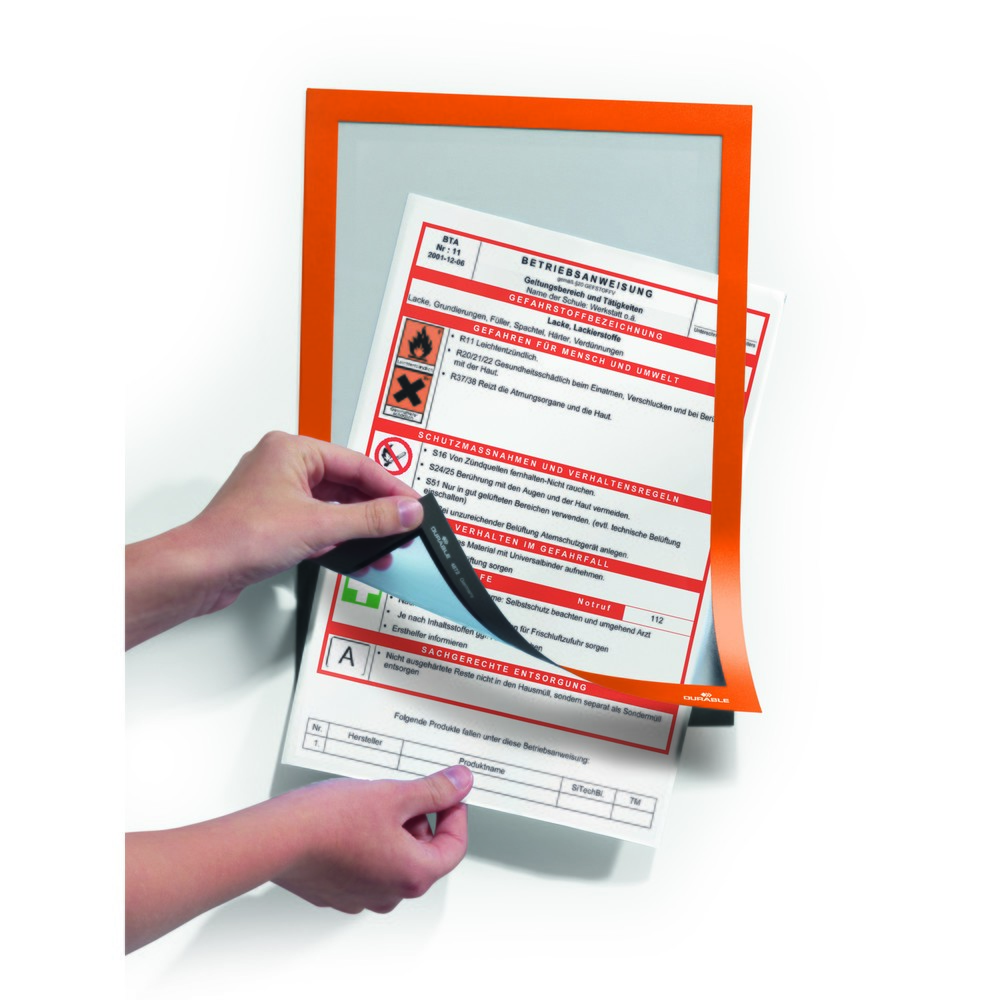 Immagine del prodotto n. 9: Telaio informativo DURAFRAME® DURABLE, autoadesivo, DIN A4, arancione