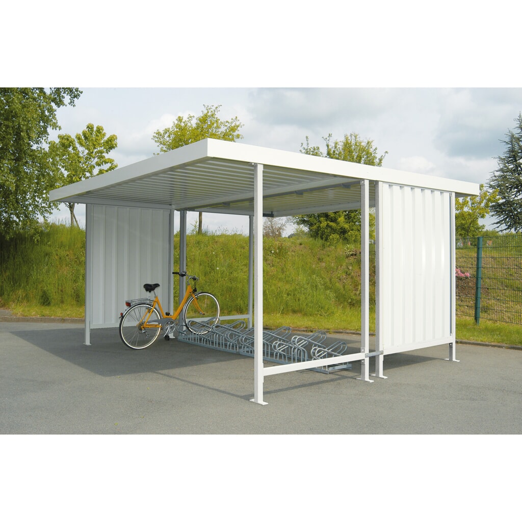Tettoia wsm®, 2 lati, campata base, AxLxP 2.350 x 2.250 x 4.400 mm, zincato Immagine del prodotto: Tettoia wsm®, 2 lati, campata base, AxLxP 2.350 x 2.250 x 4.400 mm, zincato