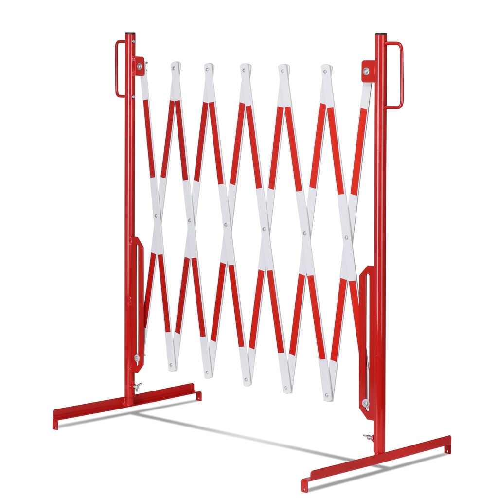 Transenna a griglia, piede su entrambi i lati, larghezza 3.600 mm, rosso/bianco Immagine del prodotto n. 6: Transenna a griglia, piede su entrambi i lati, larghezza 3.600 mm, rosso/bianco