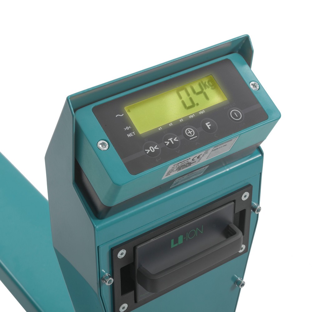 Immagine del prodotto n. 2: Transpallet con bilancia Ameise® PTM 2.0 Scale +. con bilancia di precisione, portata 2.000 kg, rulli tandem