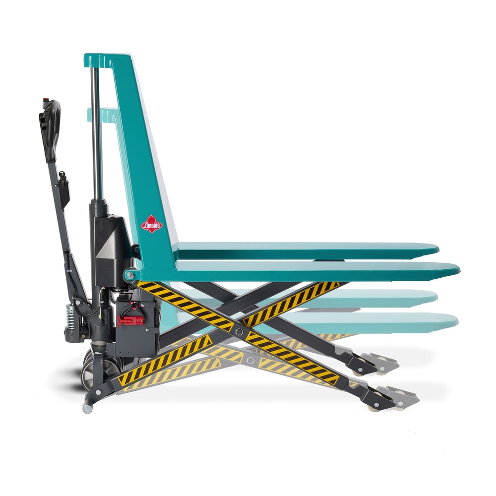 Immagine del prodotto: Transpallet a pantografo Ameise® PTM 1.0 elettro-idraulico, portata 1.000 kg, lunghezza forche 1.150 mm, in poliuretano/nylon