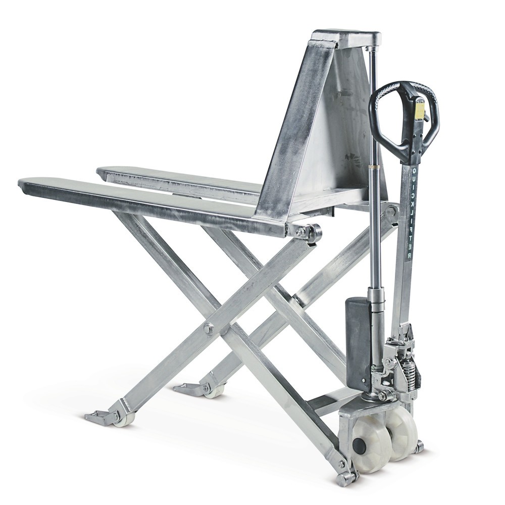 Immagine del prodotto: Transpallet a pantografo in acciaio inox BASIC PTM, portata 1.000 kg, lunghezza forche 1.150 mm