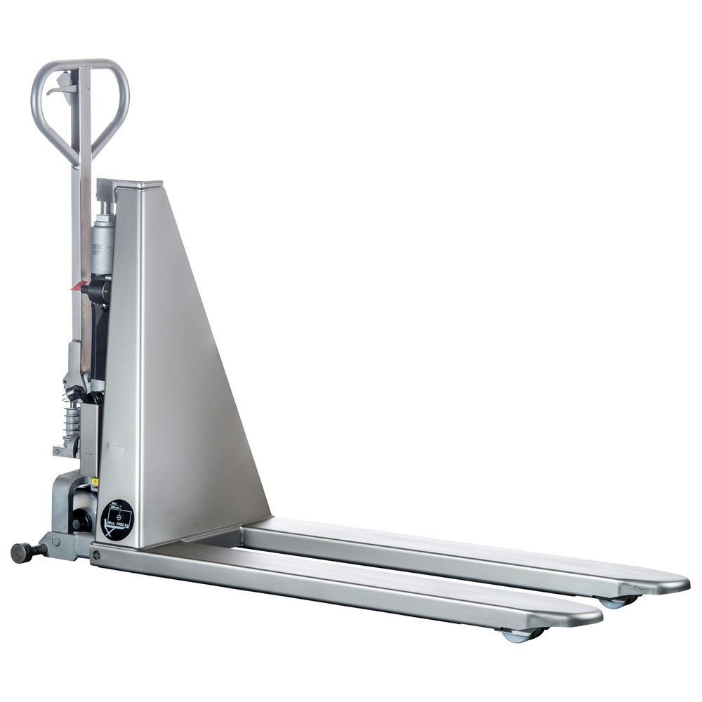 Immagine del prodotto n. 5: Transpallet a pantografo in acciaio INOX PRO - elettro-idraulico, lunghezza forche 1.200 mm, nylon