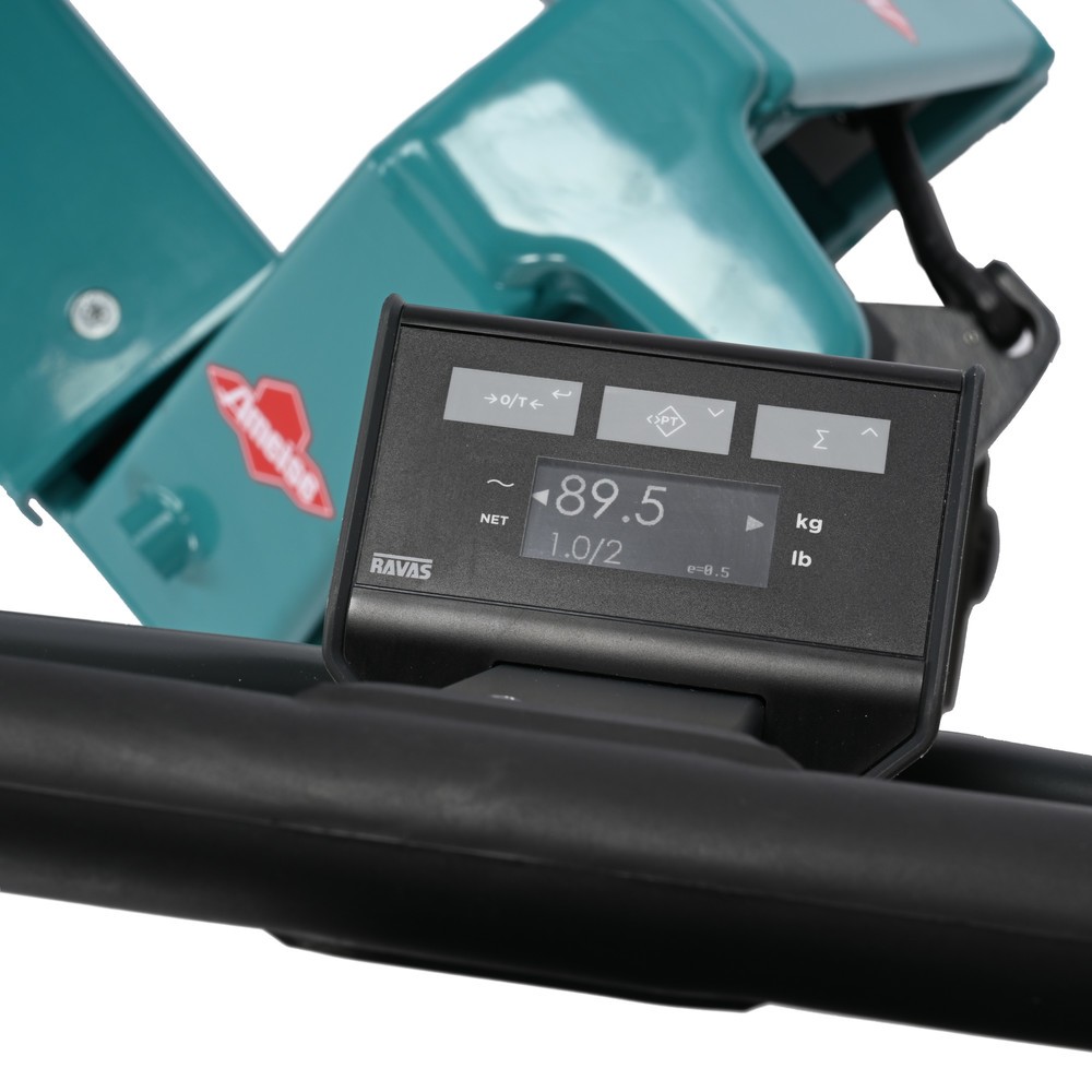 Immagine del prodotto n. 6: Transpallet con bilancia Ameise® PTM 2.0 Scale con display sulla testata del timone, portata 2.000 kg, rulli tandem