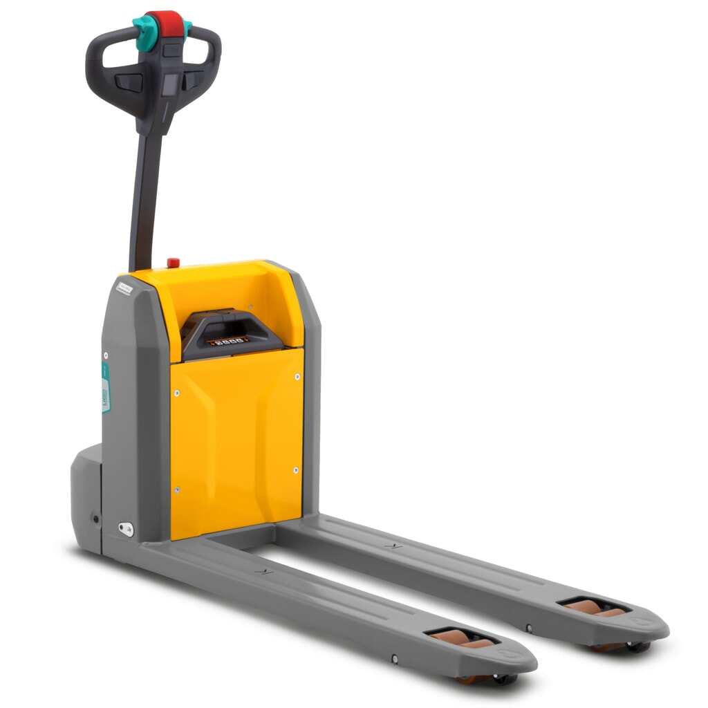 Transpallet elettrico Jungheinrich AME 15, portata 1.500 kg, lunghezza forche 1.150 mm, larghezza speciale delle forche 670 mm, rulli tandem Immagine del prodotto n. 3: Transpallet elettrico Jungheinrich AME 15, portata 1.500 kg, lunghezza forche 1.150 mm, larghezza speciale delle forche 670 mm, rulli tandem