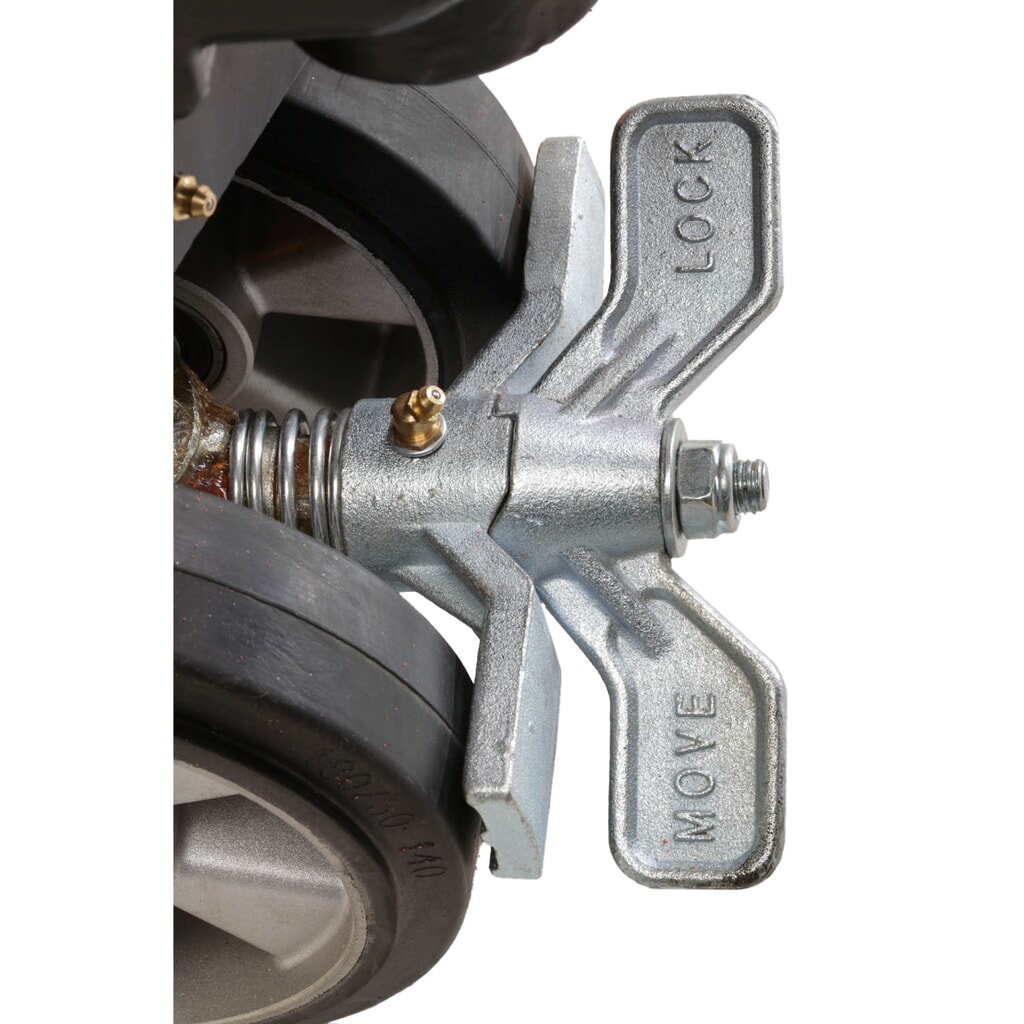 Freno di stazionamento per transpallet Ameise® con ruote sterzanti in gomma piena, ruota Ø 180 mm Immagine del prodotto: Freno di stazionamento per transpallet Ameise® con ruote sterzanti in gomma piena, ruota Ø 180 mm