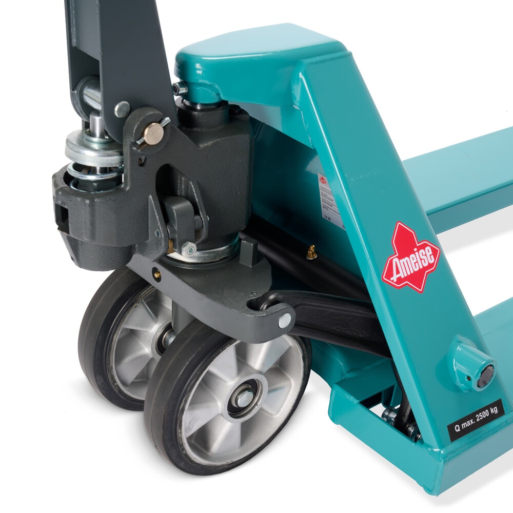 Immagine del prodotto n. 13: Transpallet manuale Ameise® PTM 2.5 con sollevamento rapido, portata 2.500 kg, lunghezza forche 1.150 mm, in gomma piena/poliuretano, rulli tandem