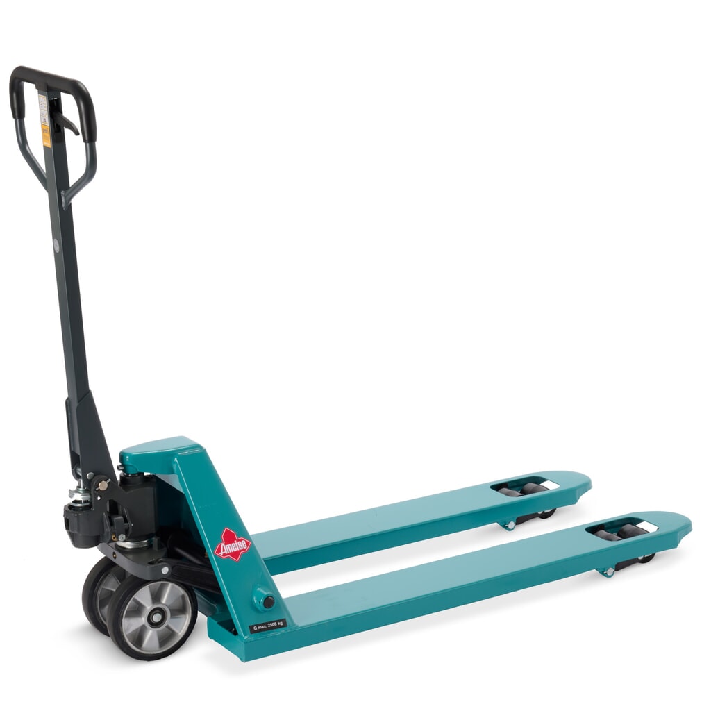 Transpallet manuale Ameise® PTM 2.5 con sollevamento rapido, portata 2.500 kg, lunghezza forche 1.150 mm, gomma piena/poliuretano, rulli tandem Immagine del prodotto: Transpallet manuale Ameise® PTM 2.5 con sollevamento rapido, portata 2.500 kg, lunghezza forche 1.150 mm, gomma piena/poliuretano, rulli tandem