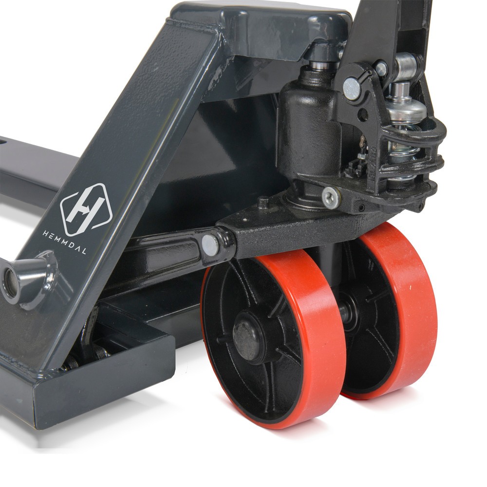 Immagine del prodotto n. 3: Transpallet manuale HEMMDAL PTM 2.0, portata 2.000 kg, lunghezza forche 1.150 mm, poliuretano, rulli tandem