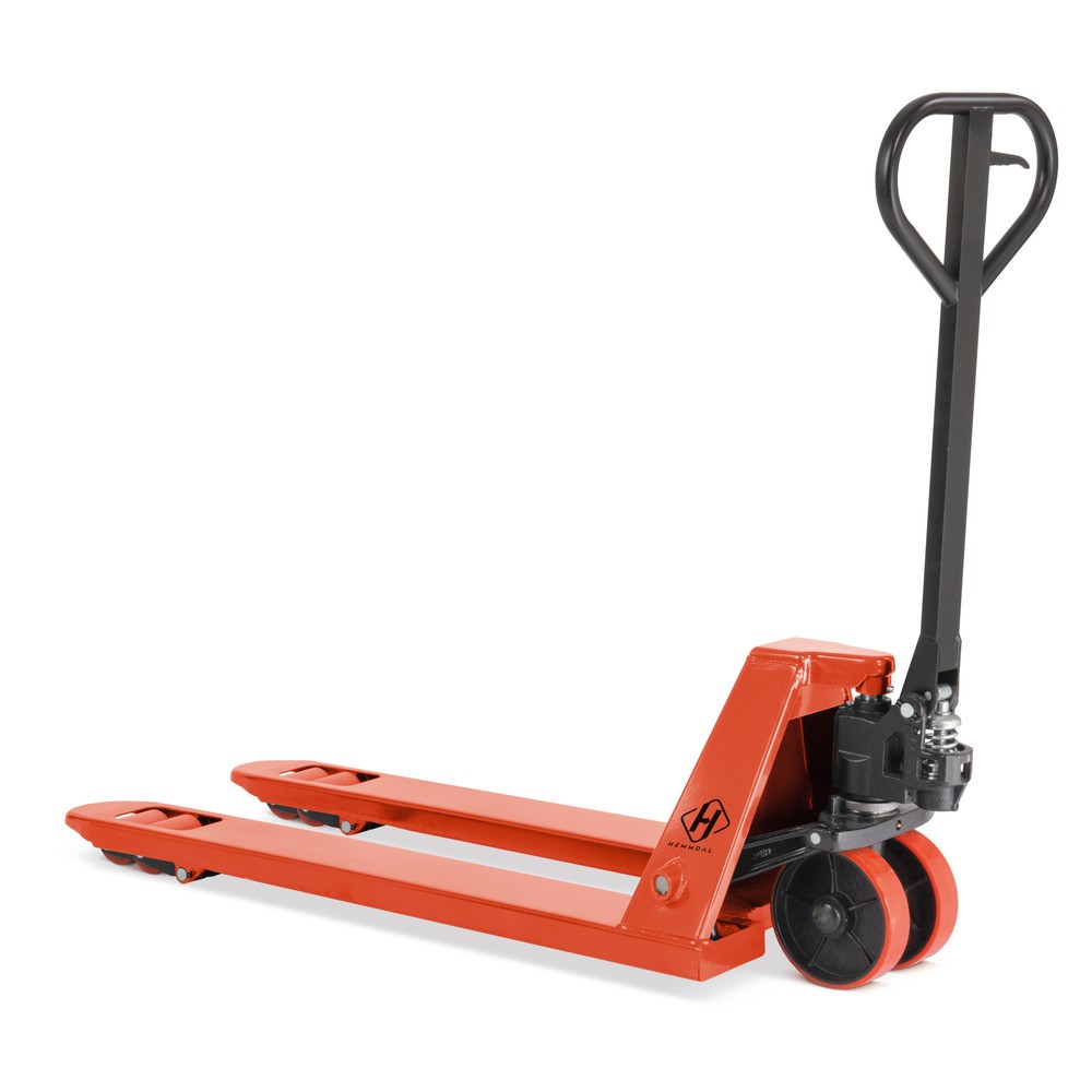 Immagine del prodotto n. 1: Transpallet manuale HEMMDAL PTM 2.5, portata 2.500 kg, lunghezza forche 1.150 mm, poliuretano, rulli tandem