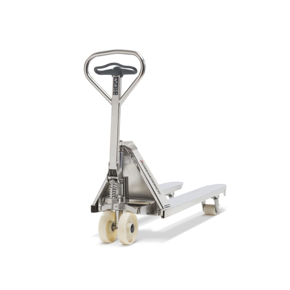 Immagine del prodotto n. 2: Transpallet manuale in acciaio inox Jungheinrich AM I20, portata 2.000 kg, lunghezza forche 1.140 mm, poliuretano, rulli tandem