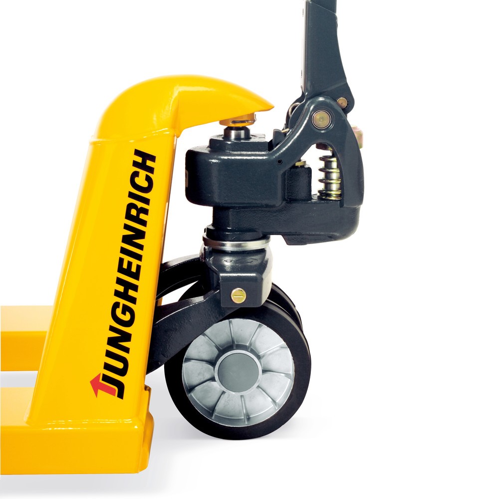 Immagine del prodotto n. 5: Transpallet manuale Jungheinrich AM 22, portata 2.200 kg, larghezza speciale piastra portaforche 680 mm, lunghezza forche 1.150 mm, gomma piena/poliuretano, rulli tandem