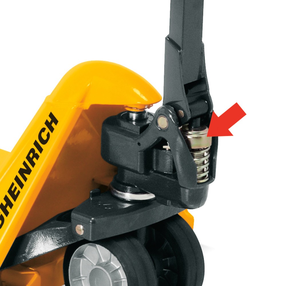 Immagine del prodotto n. 2: Transpallet manuale Jungheinrich AM 22 con sollevamento rapido, portata 2.200 kg, lunghezza forche 1.150 mm, gomma piena/ Nylon, rulli tandem
