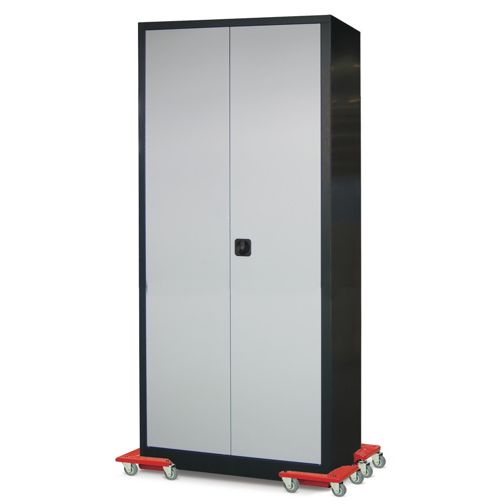 Immagine del prodotto n. 2: Trasportatore su rulli con ruote pivottanti in gomma piena, lamiera in acciaio, portata 150 kg, per carichi senza gambe, 4 pz/UV