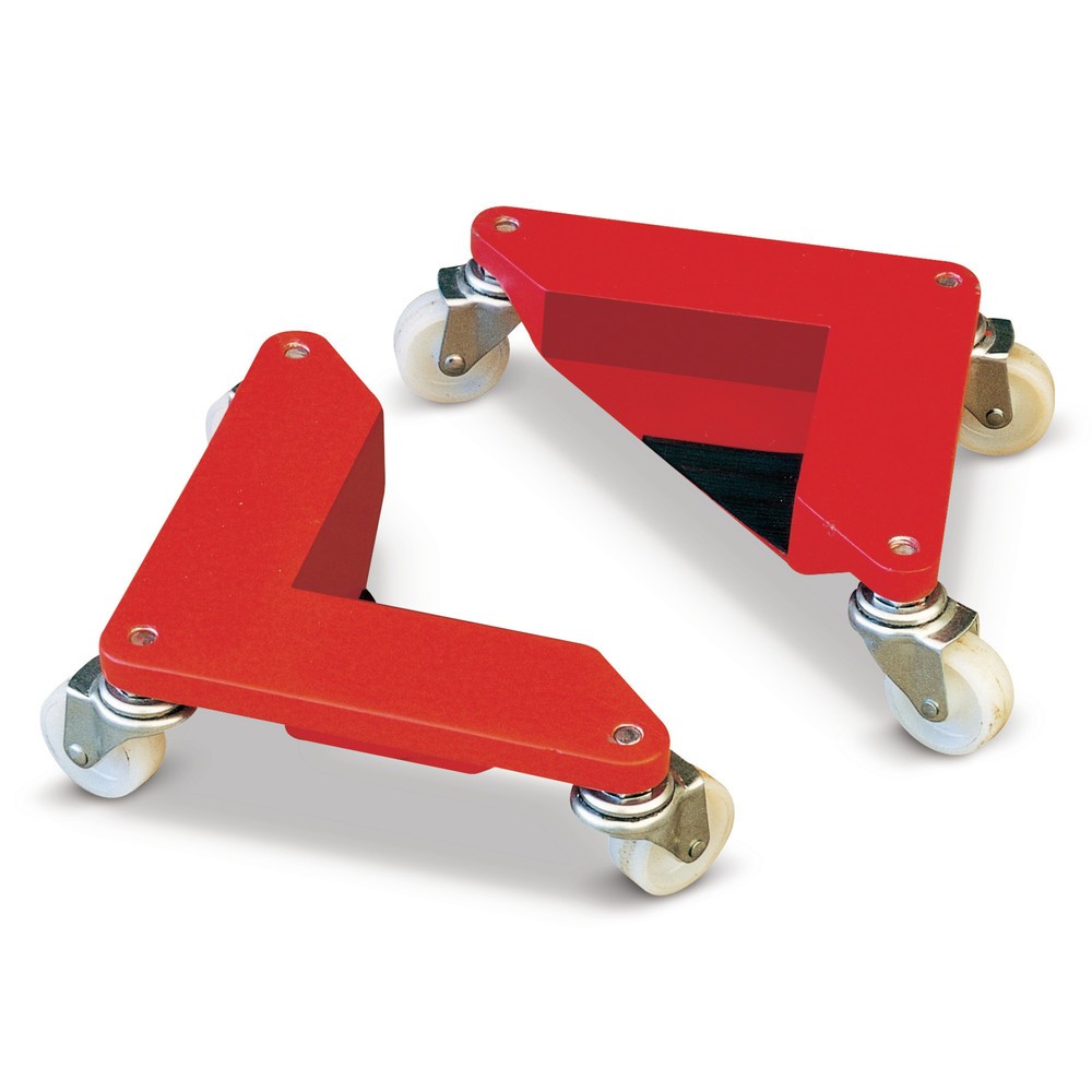 Immagine del prodotto n. 1: Trasportatore su rulli con ruote pivottanti in gomma piena, alluminio, portata 100 kg, per carichi senza gambe, 4 pz/UV