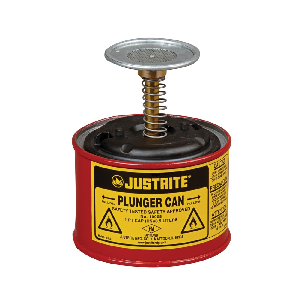 Immagine del prodotto: Inumiditore Justrite in lamiera d’acciaio, rosso, 0,5 litri