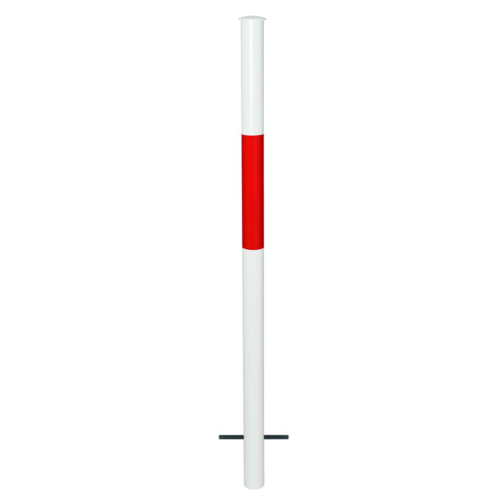 Immagine del prodotto: Parapetto sistema URBAN, tubo verticale, Ø 60 mm, altezza dal pavimento 1.000 mm, da cementare, zincato a caldo e verniciato, rosso/bianco