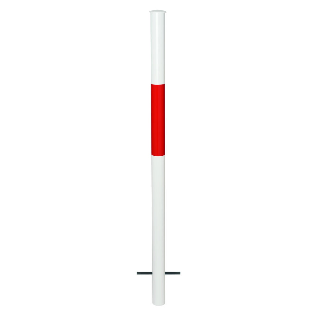 Immagine del prodotto: Parapetto sistema URBAN, tubo verticale, Ø 60 mm, altezza dal pavimento 1.000 mm, da cementare, zincato a caldo e verniciato, rosso/bianco