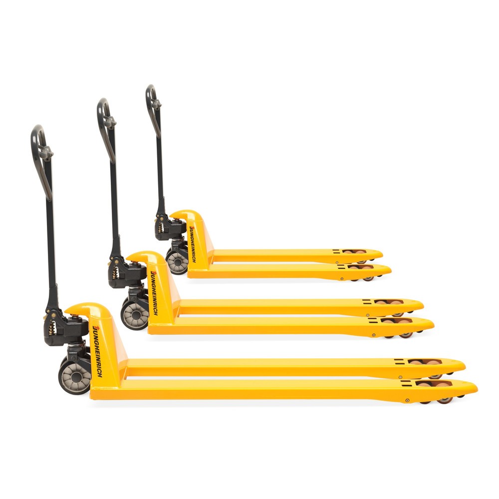 Immagine del prodotto: Transpallet manuale Jungheinrich AM 22, portata 1.200 kg, lunghezza forche 1.900 mm, gomma piena/poliuretano, rulli tandem