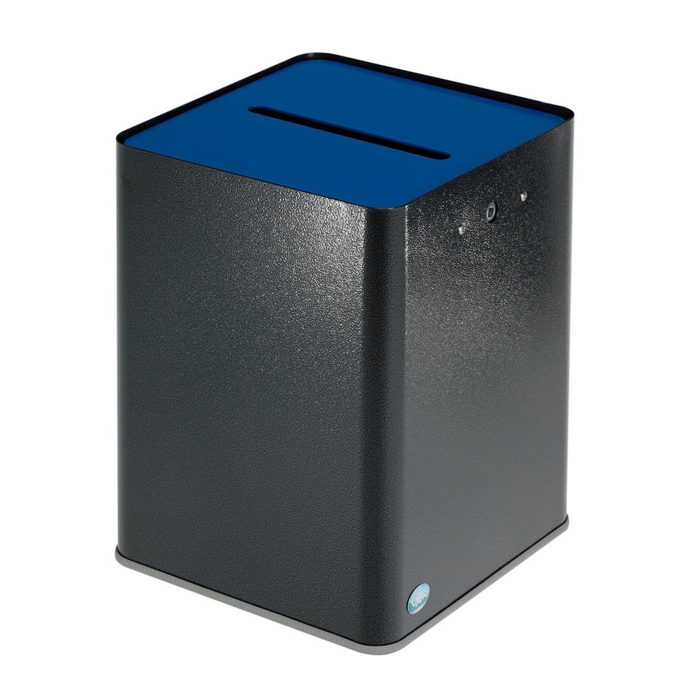 Immagine del prodotto: VAR ® Cestino per carta P40, conforme al RGPD, argento anticato/blu