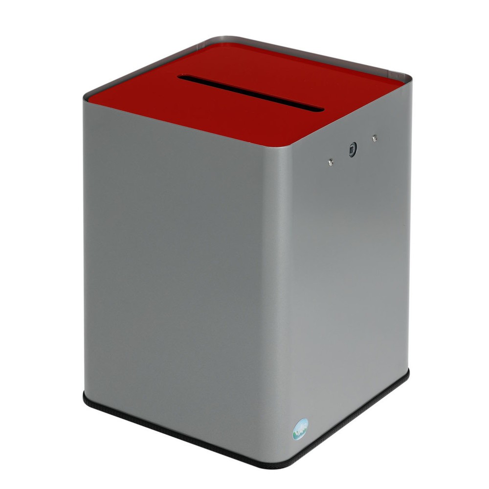 Immagine del prodotto n. 1: VAR ® Cestino per carta P40, conforme al RGPD, argento/rosso