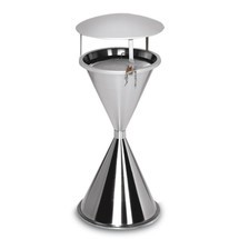 Portacenere a colonna VAR®, acciaio inox, con copertura