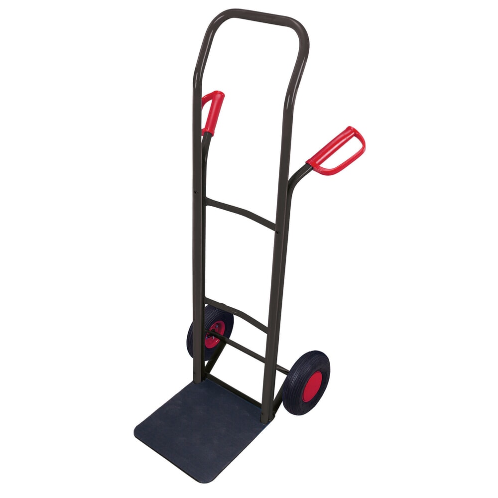 Immagine del prodotto: VARIOfit® Möbel-Sackkarre aus Stahl, Tragkraft 250 kg, Schaufel mit Riefengummimatte, Schaufel BxT 360 x 335 mm, Luft-Bereifung, anthrazitgrau