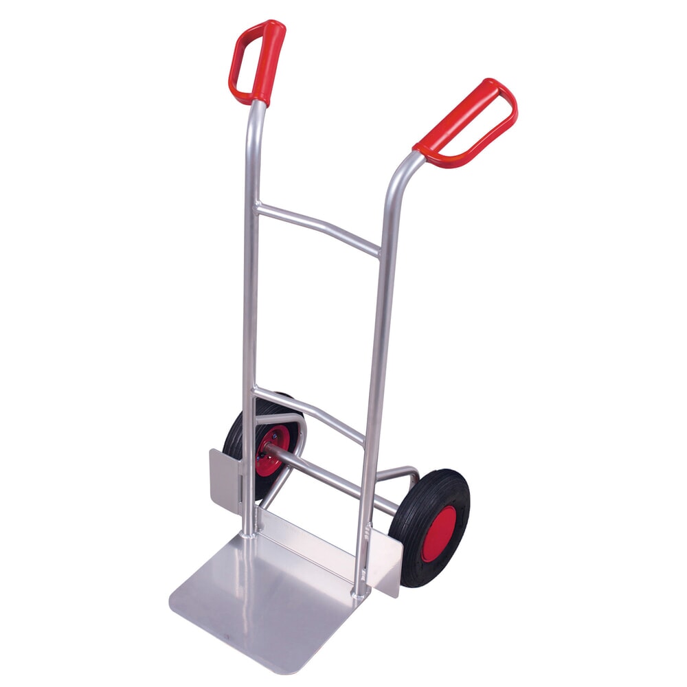 Immagine del prodotto: VARIOfit® Sackkarre aus Aluminium, Tragkraft 150 kg, Schaufel BxT 320 x 250 mm, Luft-Bereifung