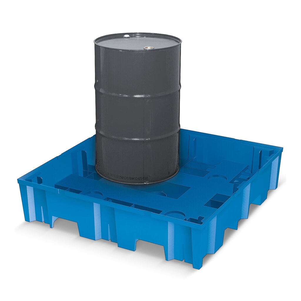 Immagine del prodotto: asecos® vasca di raccolta in PE con tasche di inforcamento, 1x 200 l, AxLxP 275 x 1.235 x 1.235 mm, senza griglia