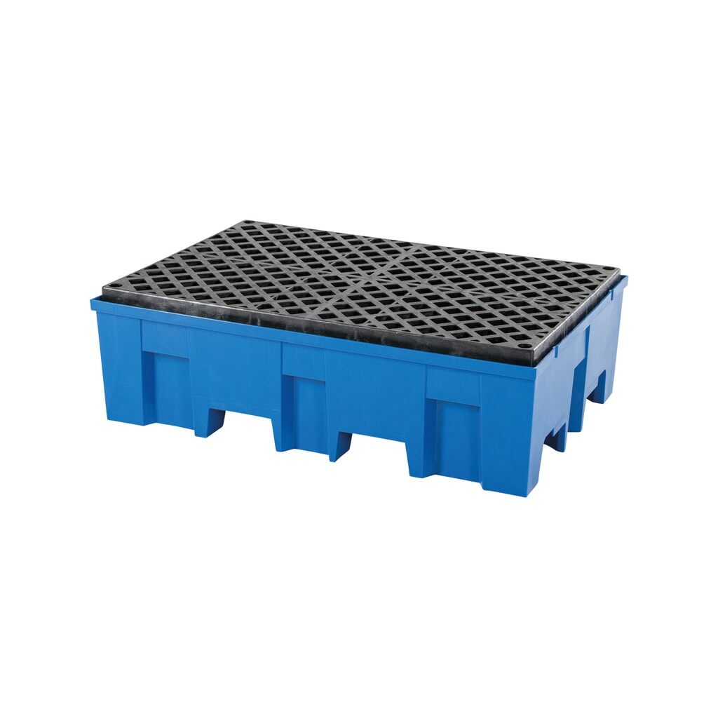asecos® vasca di raccolta in PE con tasche di inforcamento, 2x 200 l, AxLxP 350 x 865 x 1.245 mm, griglia in PE Immagine del prodotto: asecos® vasca di raccolta in PE con tasche di inforcamento, 2x 200 l, AxLxP 350 x 865 x 1.245 mm, griglia in PE