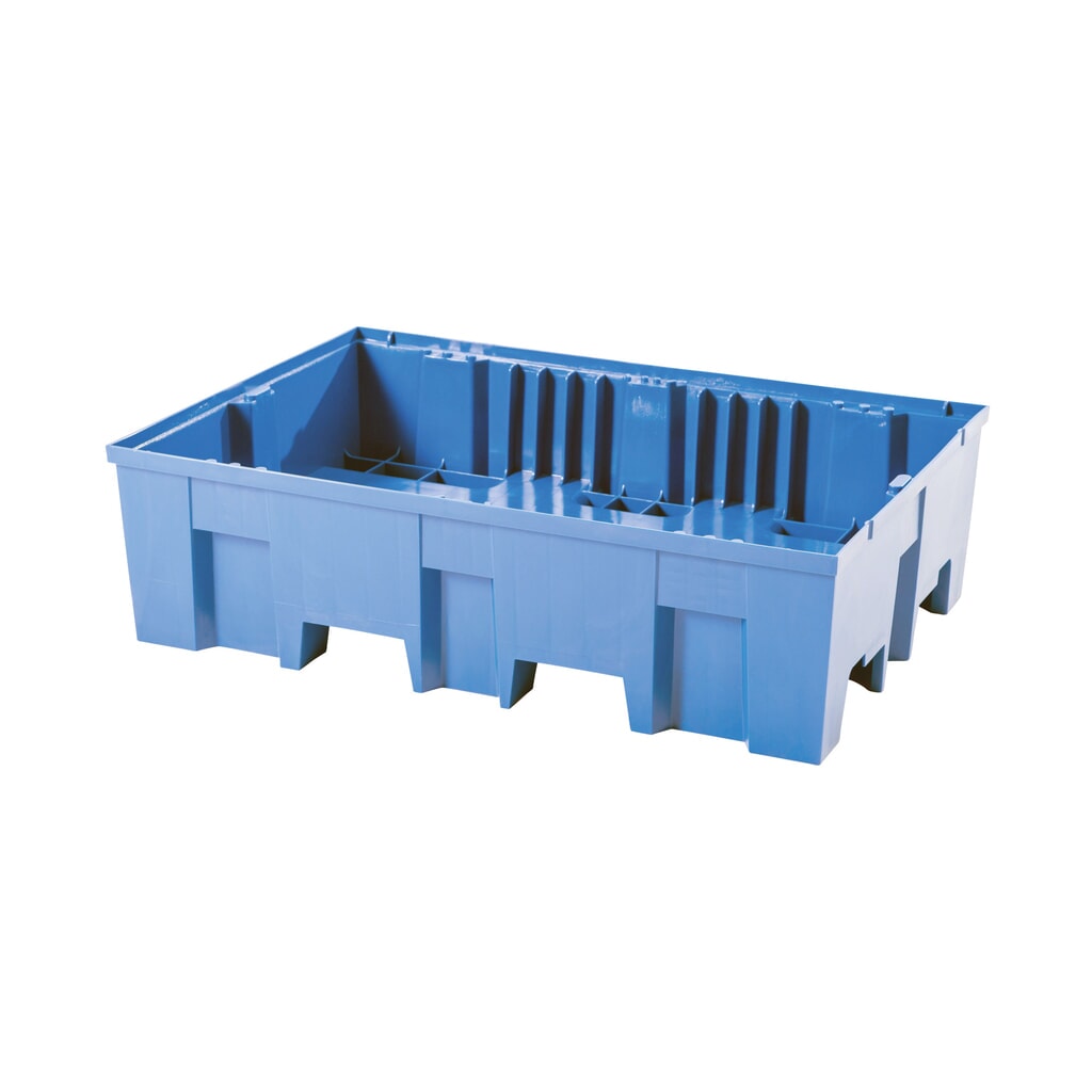 asecos® vasca di raccolta in PE con tasche di inforcamento, 1x 200 l, AxLxP 350 x 865 x 1.245 mm, senza griglia Immagine del prodotto: asecos® vasca di raccolta in PE con tasche di inforcamento, 1x 200 l, AxLxP 350 x 865 x 1.245 mm, senza griglia